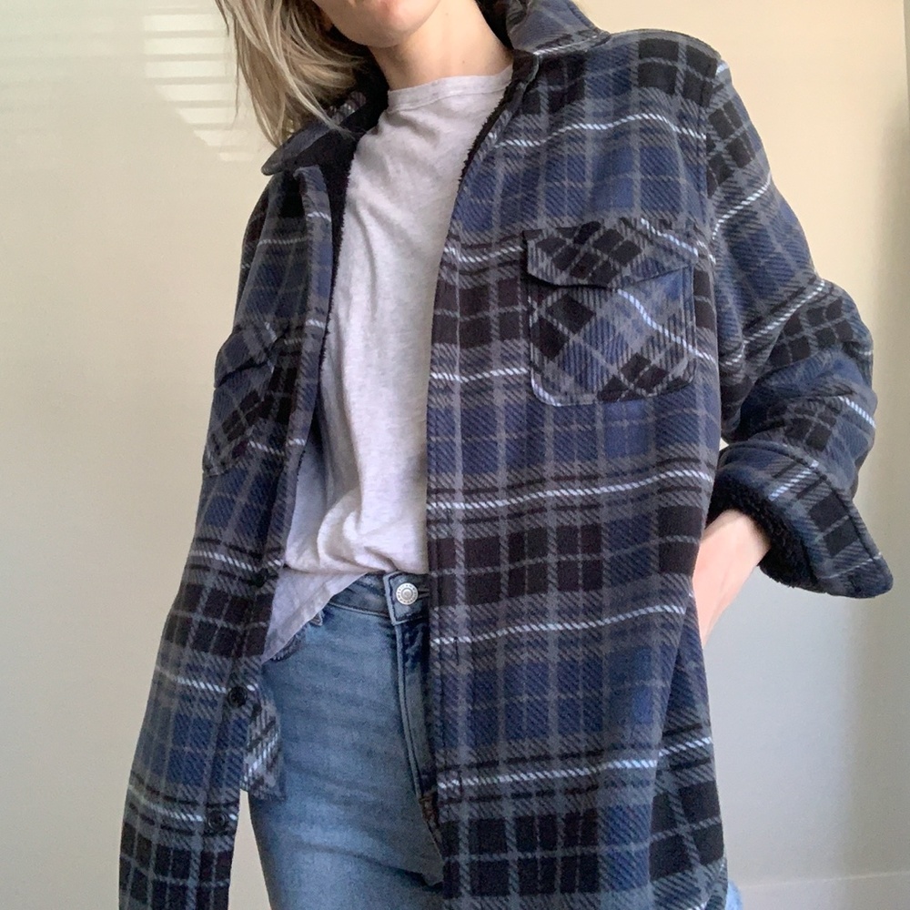 Oversized Blue Flannel Shacket